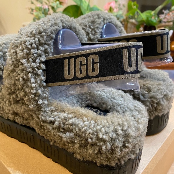 UGG oh Fluffita sandals shoes fluffy sterling slingback burnt olive - Picture 6 of 15